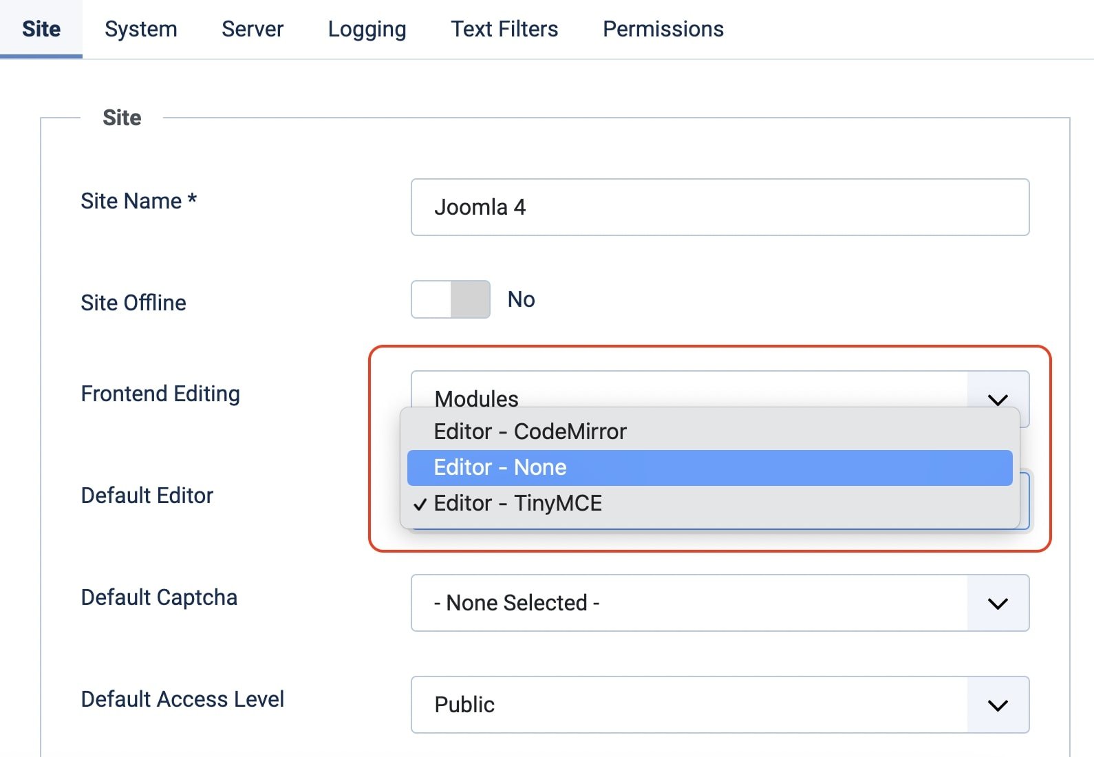 Disable richtext editors