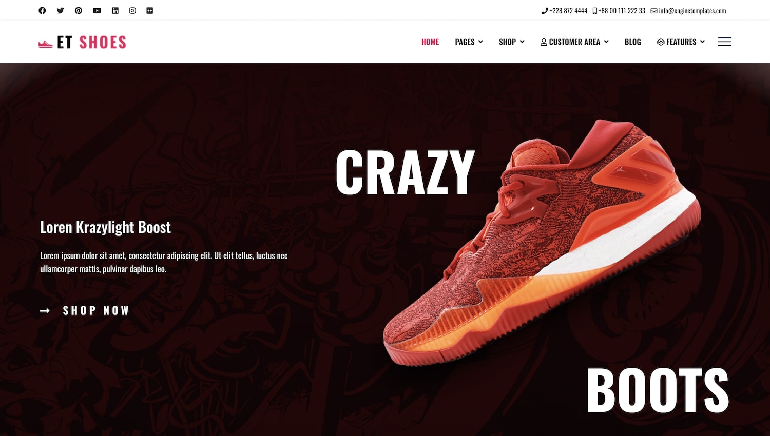 Awesome Shoe Store Ecommerce Joomla template