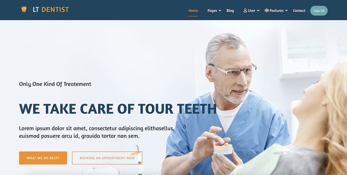 Teeth Care Clinic/Hospital Free Joomla Template